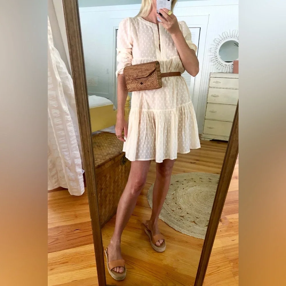 Emerson Fry XS India Collection Layla Swiss Dot Mini Tunic Dress Organic Boho - Picture 13 of 15